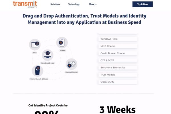 Drag and Drop Authentication, Trust Models and Identity Management into any Application at Business Speed
